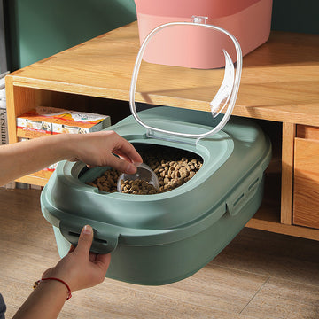 Airtight Pet Food Storage Container with Scoop – Fresh-Keeping Dog & Cat Food Box