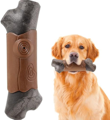 Realistic Wood-Look Dog Chew Toy – Tough Nylon Bone for Aggressive Chewers