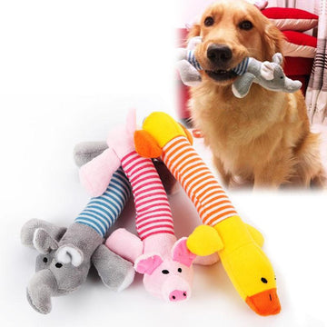 Stuffed Animal Dog Squeaky Toys – Soft Plush Crinkle Chew Toys for Small to Medium Dogs