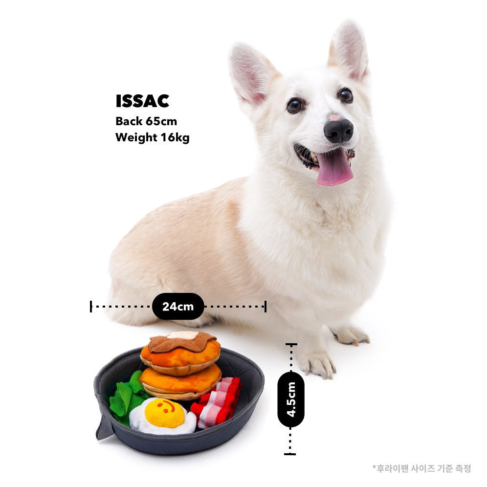 Plush Dog Breakfast Toy Set – Interactive Squeaky Food Toys for Small Dogs & Puppies