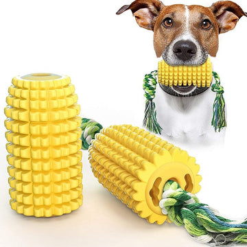 Corn Dog Chew Toy with Rope – Dental Cleaning Toy for Aggressive Chewers
