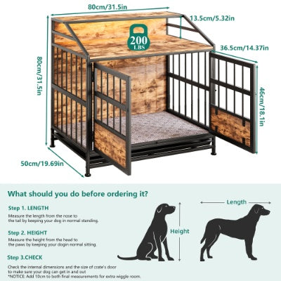 Modern Wooden Dog Crate Furniture – Stylish Pet Kennel & End Table