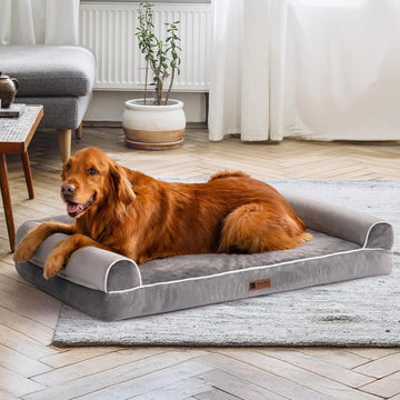 Luxury Orthopedic Dog Bed with Bolsters – Memory Foam Sofa Bed