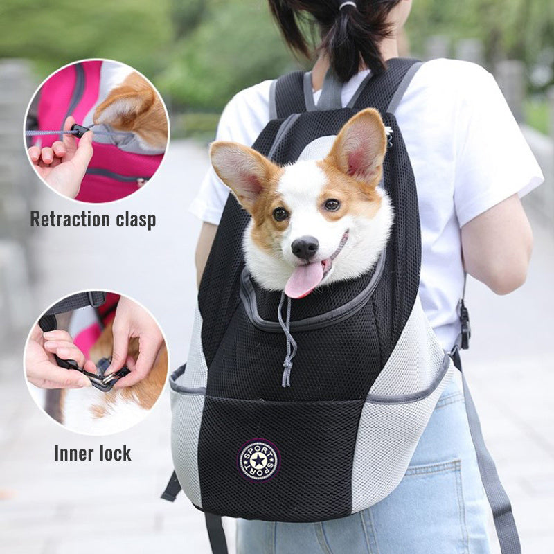 Pet Travel Backpack Carrier for Small Dogs & Cats – Breathable, Front-Facing Design