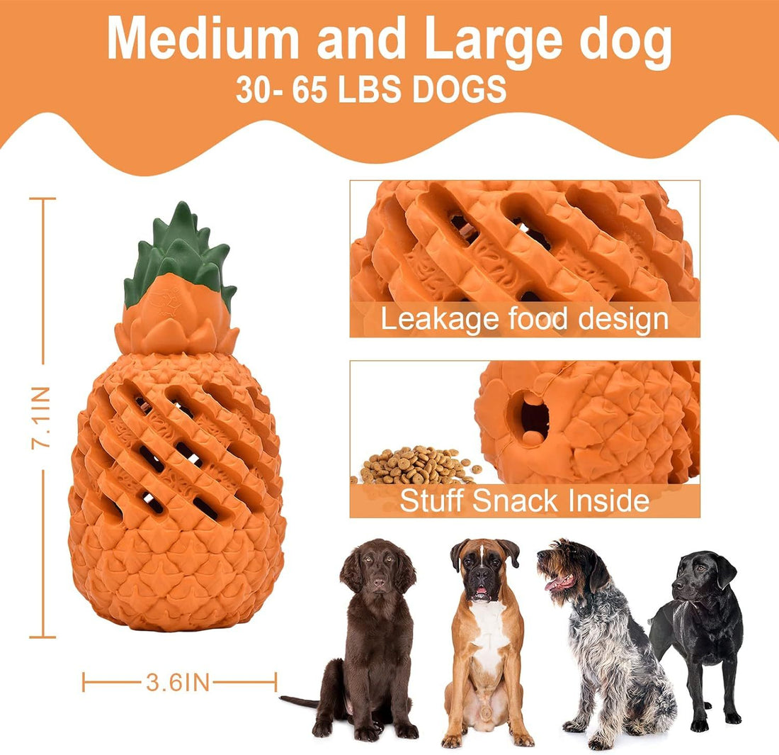 Tough Pineapple Dog Chew Toy – Durable Treat Dispenser for Aggressive Chewers