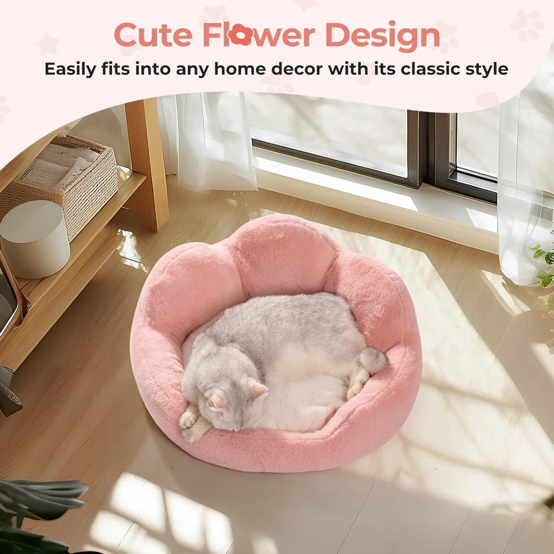 Plush Paw-Shaped Cat Bed – Soft Cozy Pet Sofa for Cats & Small Dogs