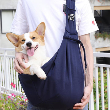 Dog Large Pet Sling Carrier for Small to Medium Dogs – Soft Cotton Crossbody Travel Bag with Safety