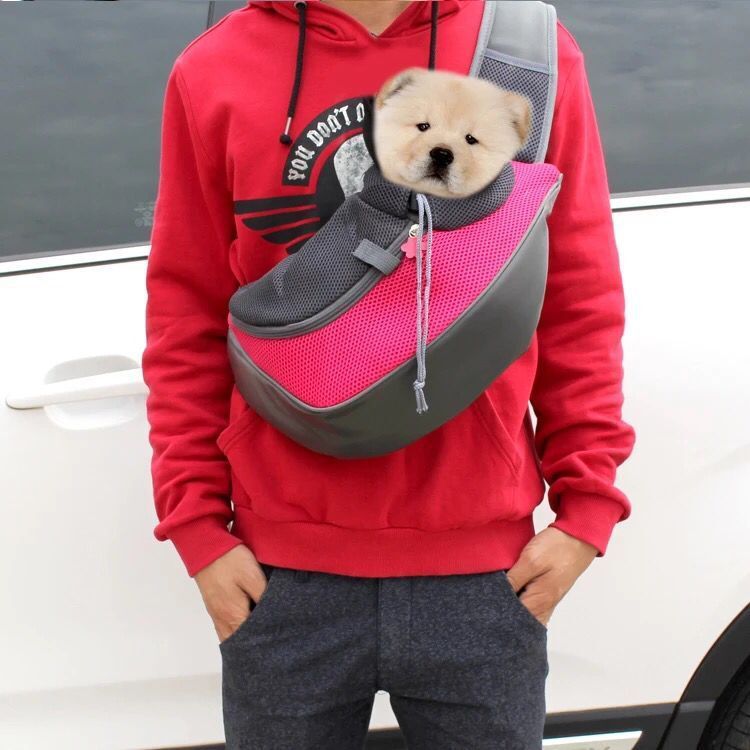 Breathable Mesh Pet Sling Carrier – Hands-Free Crossbody Bag for Small Dogs & Cats